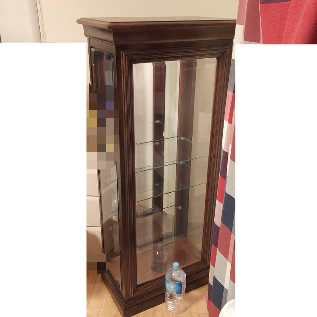 ガラス飾り棚 アンティーク ショーケース ライト付き