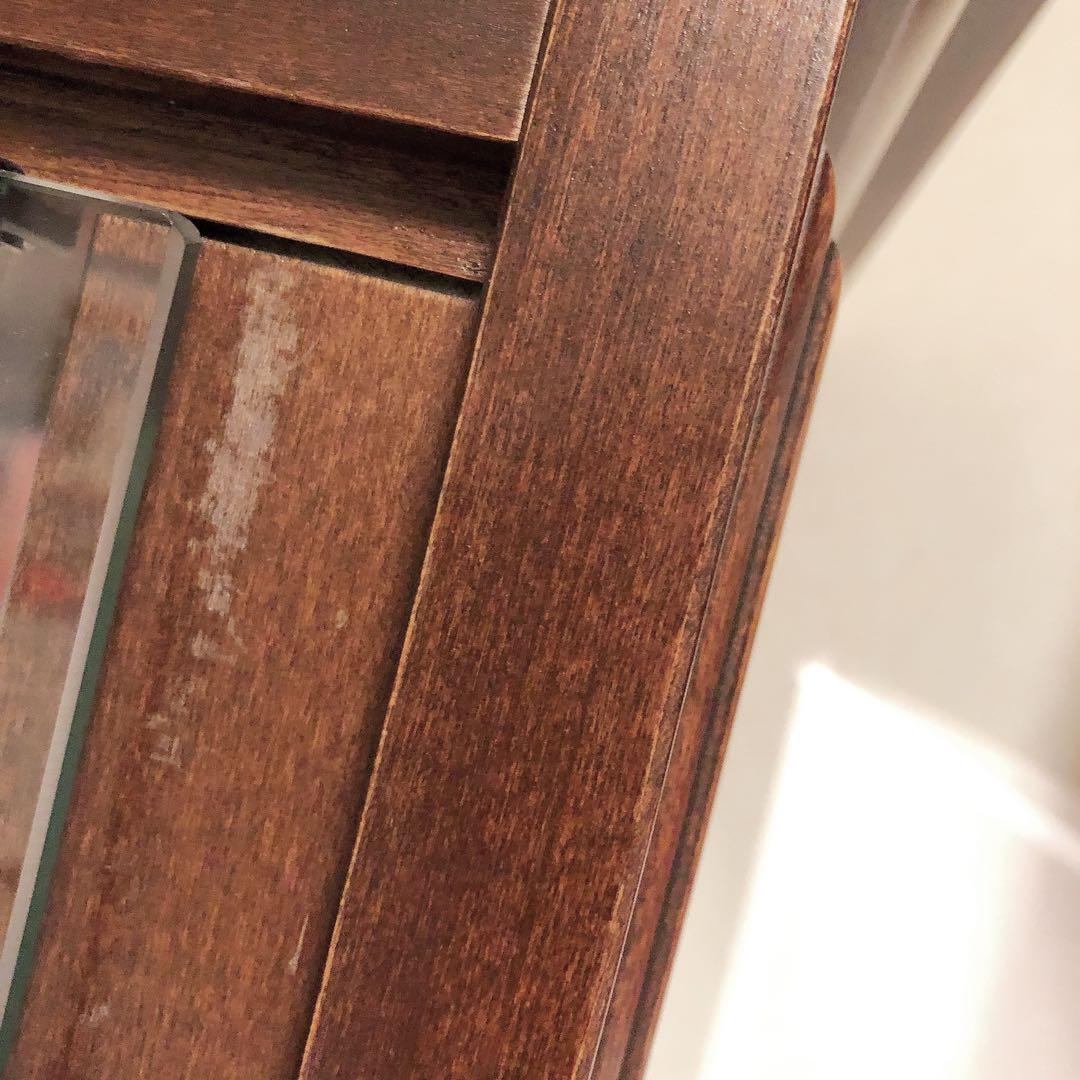 ガラス飾り棚 アンティーク ショーケース ライト付き