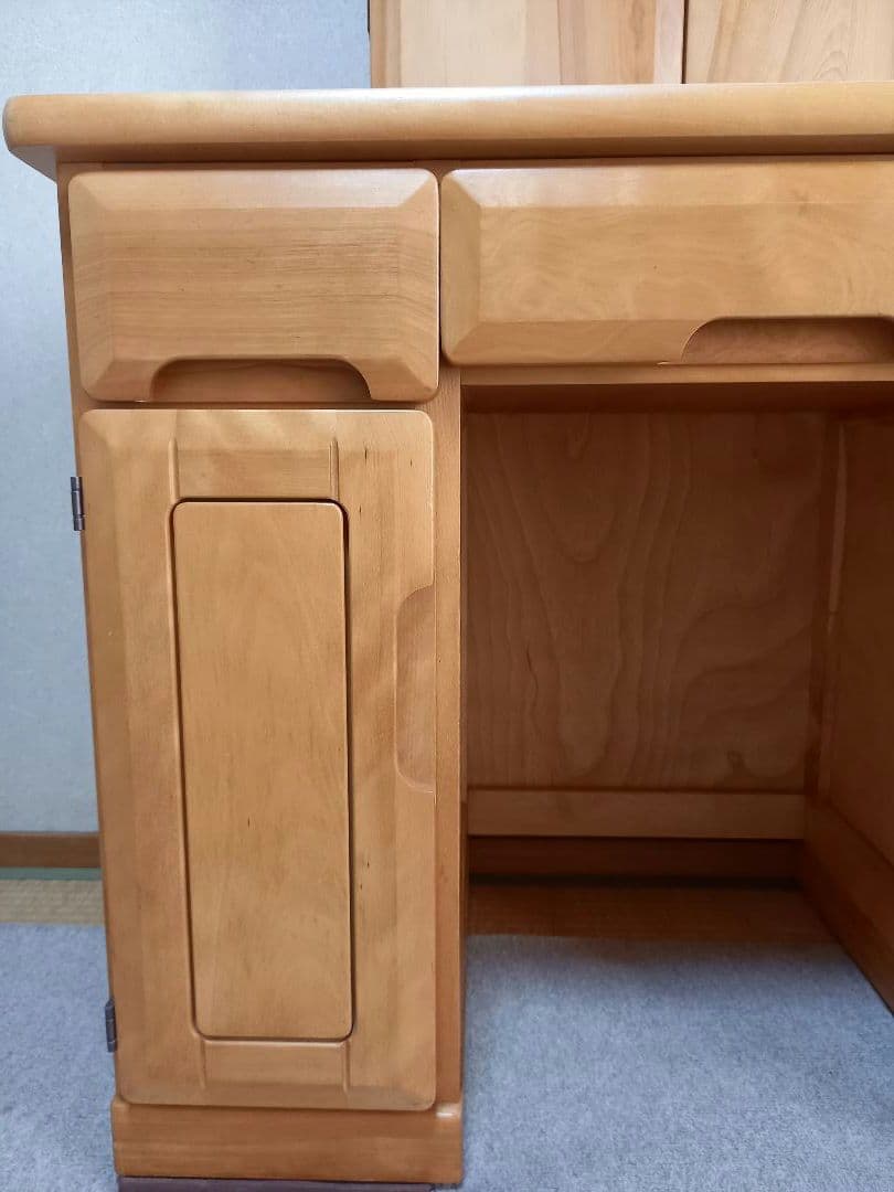 【セット商品】ミズメザクラ　ドレッサー三面鏡　ナチュラル　カントリー　天然木