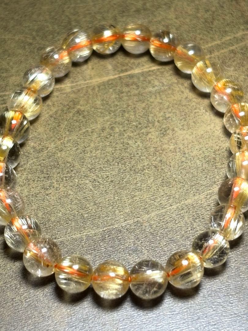 超高品質　ゴールドタイチンルチルブレスレット約7.2㎜（新品未使用）キャッツアイ