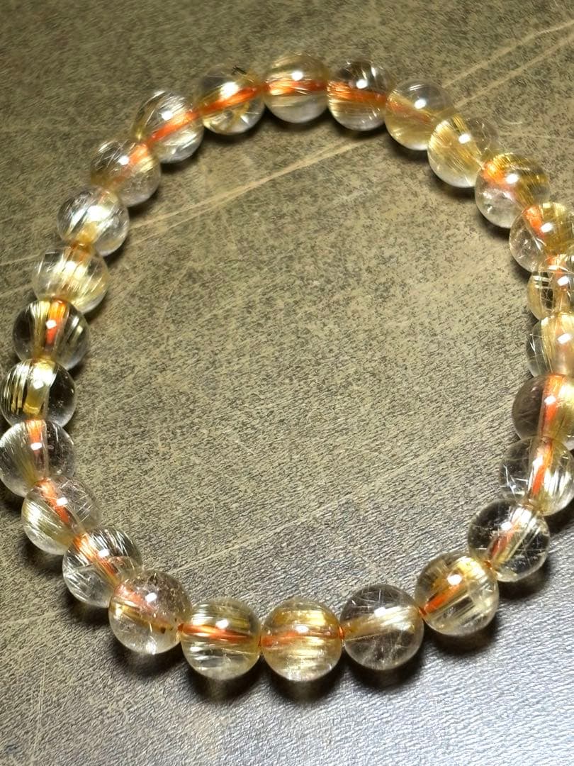 超高品質　ゴールドタイチンルチルブレスレット約7.2㎜（新品未使用）キャッツアイ