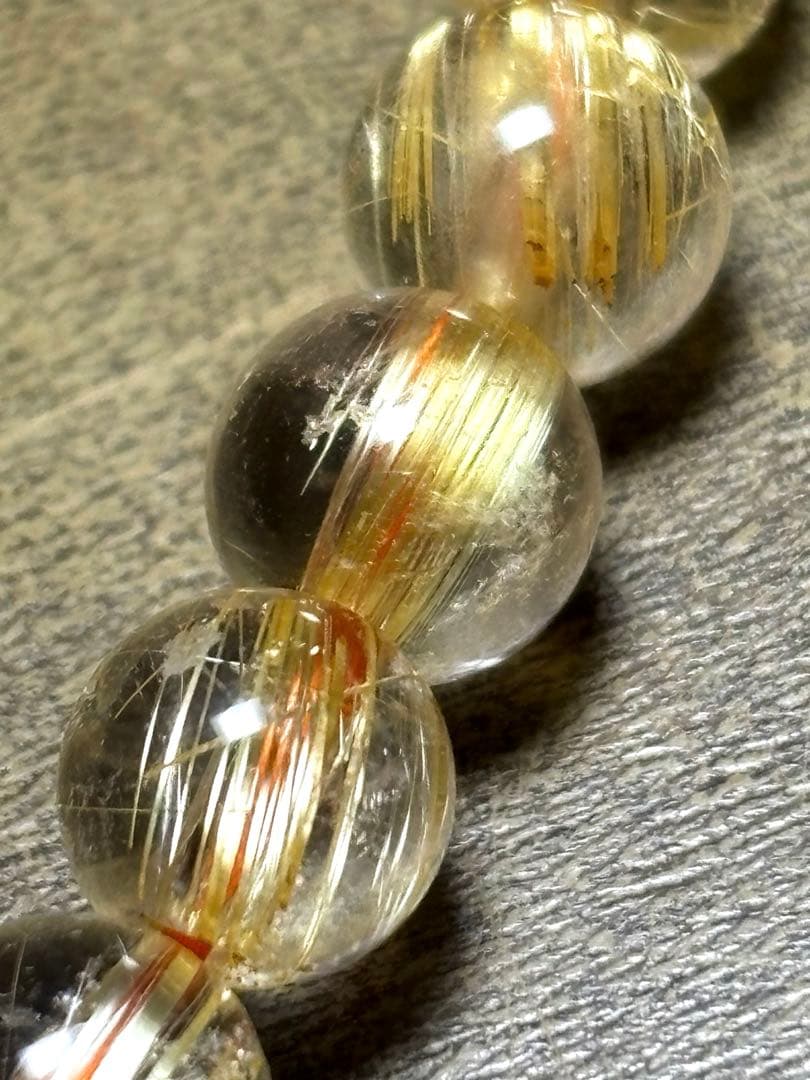 超高品質　ゴールドタイチンルチルブレスレット約7.2㎜（新品未使用）キャッツアイ