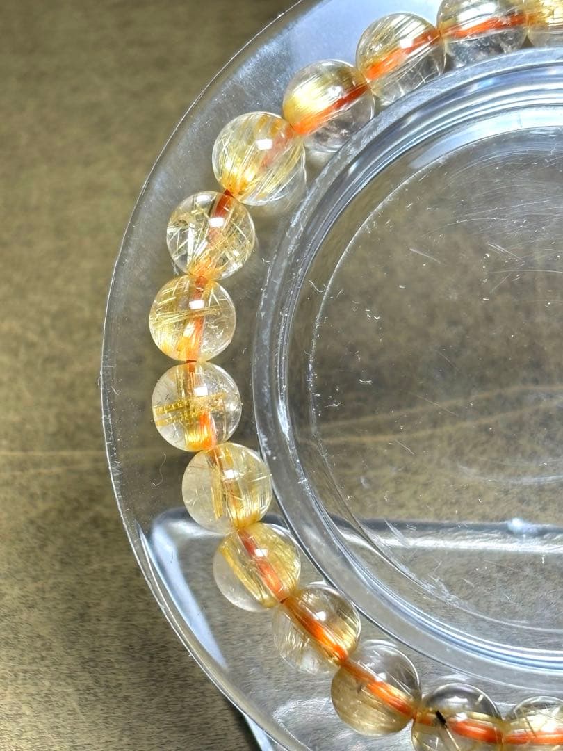 超高品質　ゴールドタイチンルチルブレスレット約7.2㎜（新品未使用）キャッツアイ