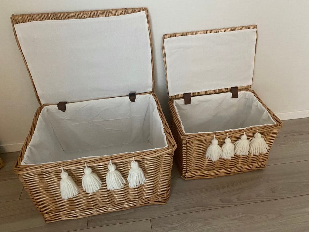 ラタン収納バスケットかご　小物入れ　大のみ