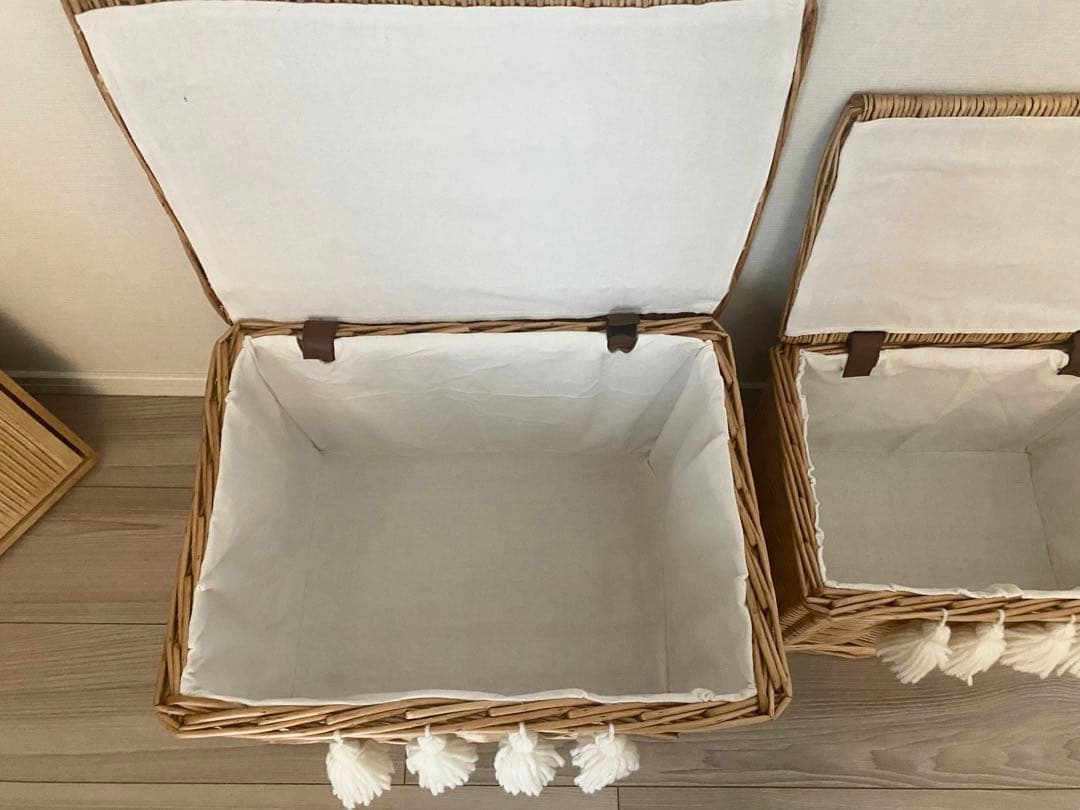 ラタン収納バスケットかご　小物入れ　大のみ