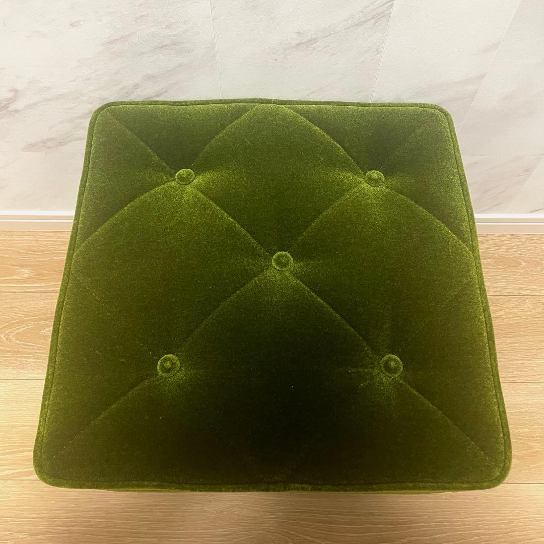 《美品》カリモク 60モケットグリーン オットマン