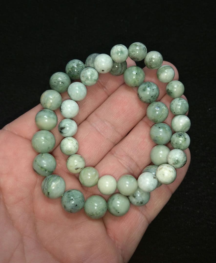 【高品質】日高翡翠《２本セット》ブレスレット　希少　美品　国産　健康