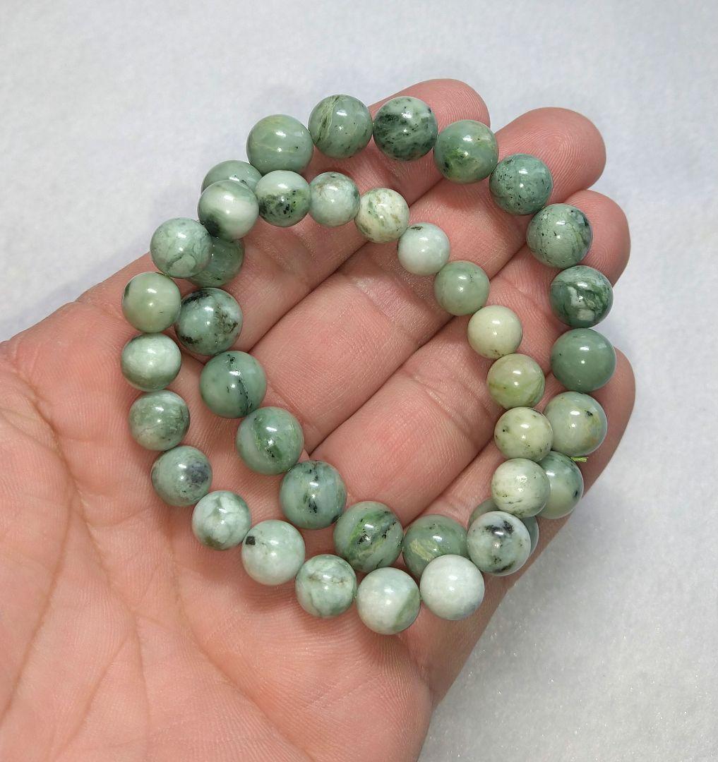 【高品質】日高翡翠《２本セット》ブレスレット　希少　美品　国産　健康