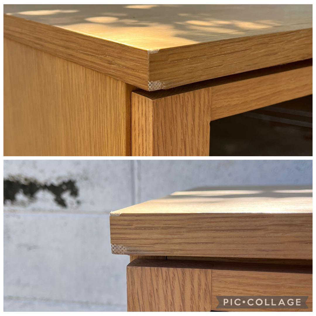 送料無料◾️MUJI 無印良品 木製キャビネット ガラス扉 オーク材突板