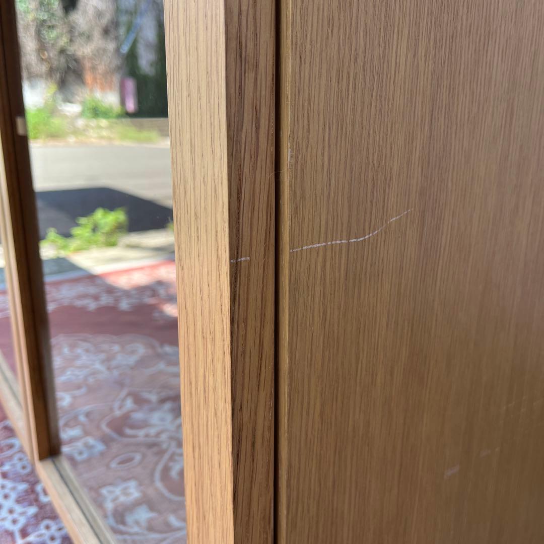 送料無料◾️MUJI 無印良品 木製キャビネット ガラス扉 オーク材突板