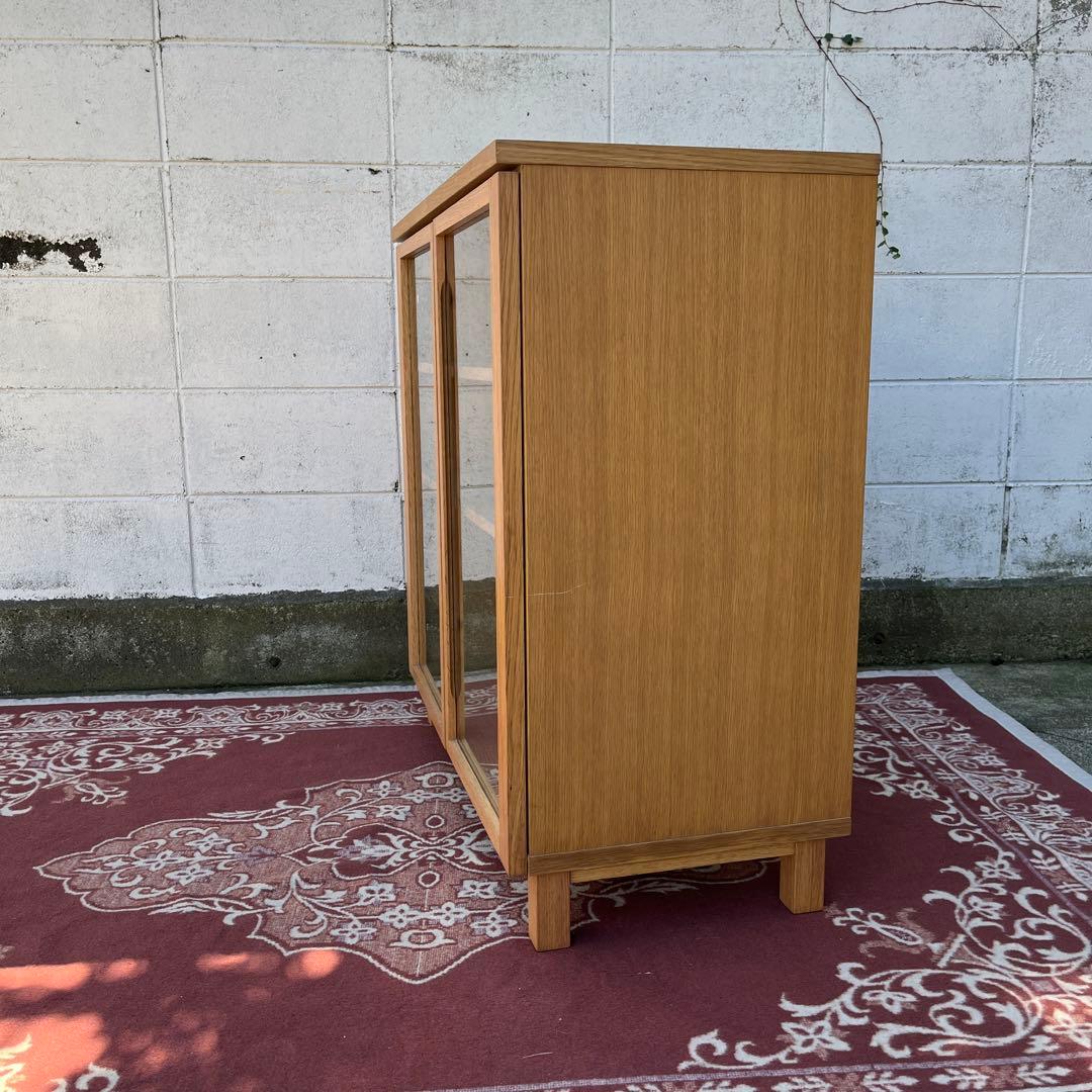 送料無料◾️MUJI 無印良品 木製キャビネット ガラス扉 オーク材突板