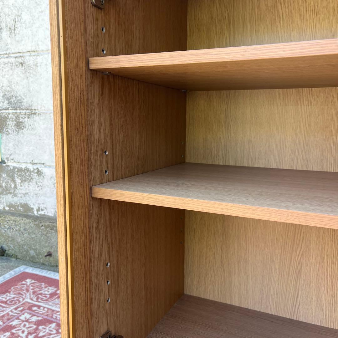 送料無料◾️MUJI 無印良品 木製キャビネット ガラス扉 オーク材突板