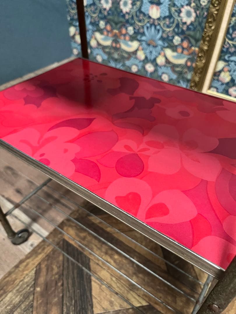 キッチンワゴン 昭和レトロ レトロポップ 当時物 インテリア 花柄