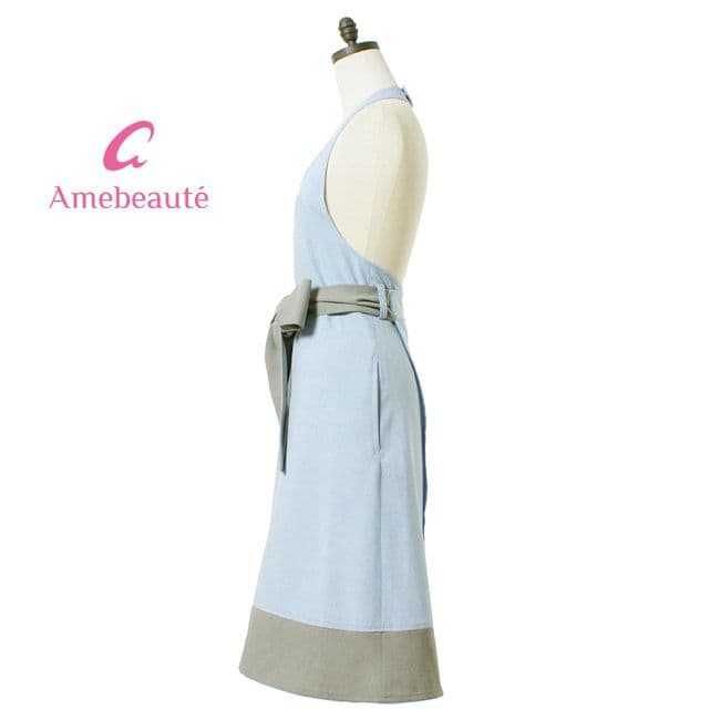 アームボーテ　サックス＆ライトグレーローブエプロン