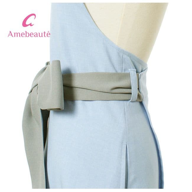 アームボーテ　サックス＆ライトグレーローブエプロン