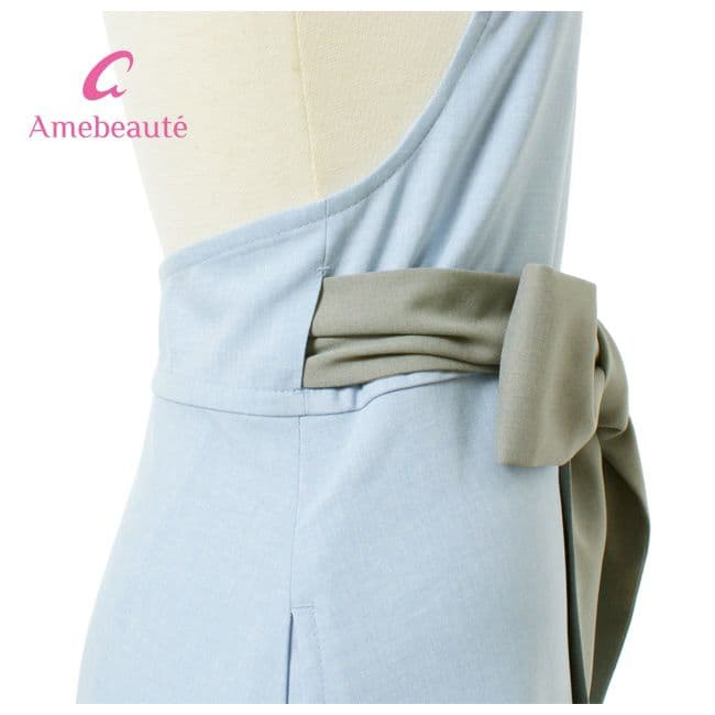 アームボーテ　サックス＆ライトグレーローブエプロン