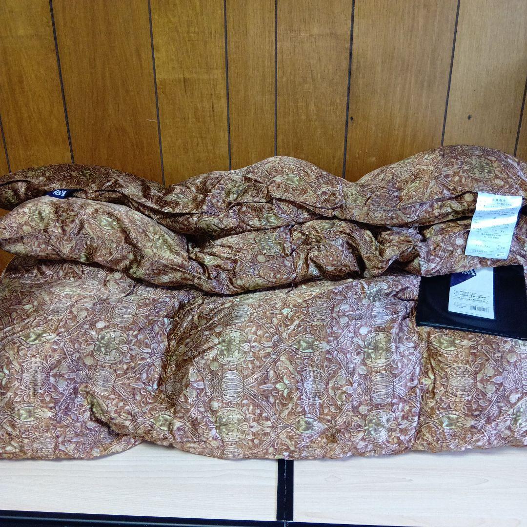 アイダーダウン　未使用　羽毛布団　1.0kg　シルク生地　ロマンス小杉　高級品