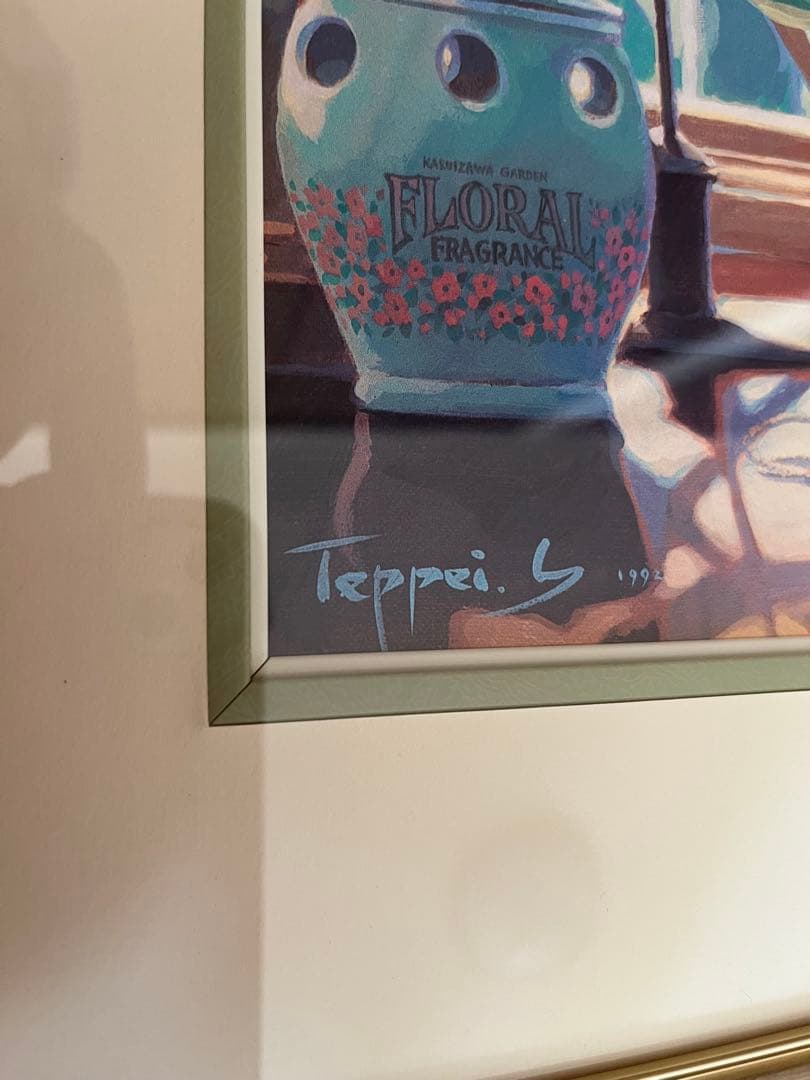 笹倉鉄平「窓辺」フレーム付き　プリント　ポスター　インテリア　笹倉鉄平