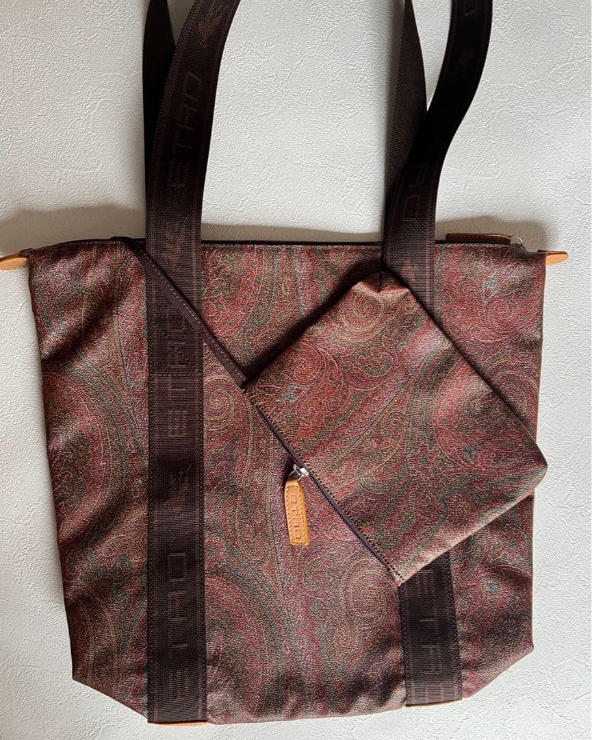 【美品】ETRO エトロ ペイズリー柄 ハンドバッグ（内ポーチ付き）