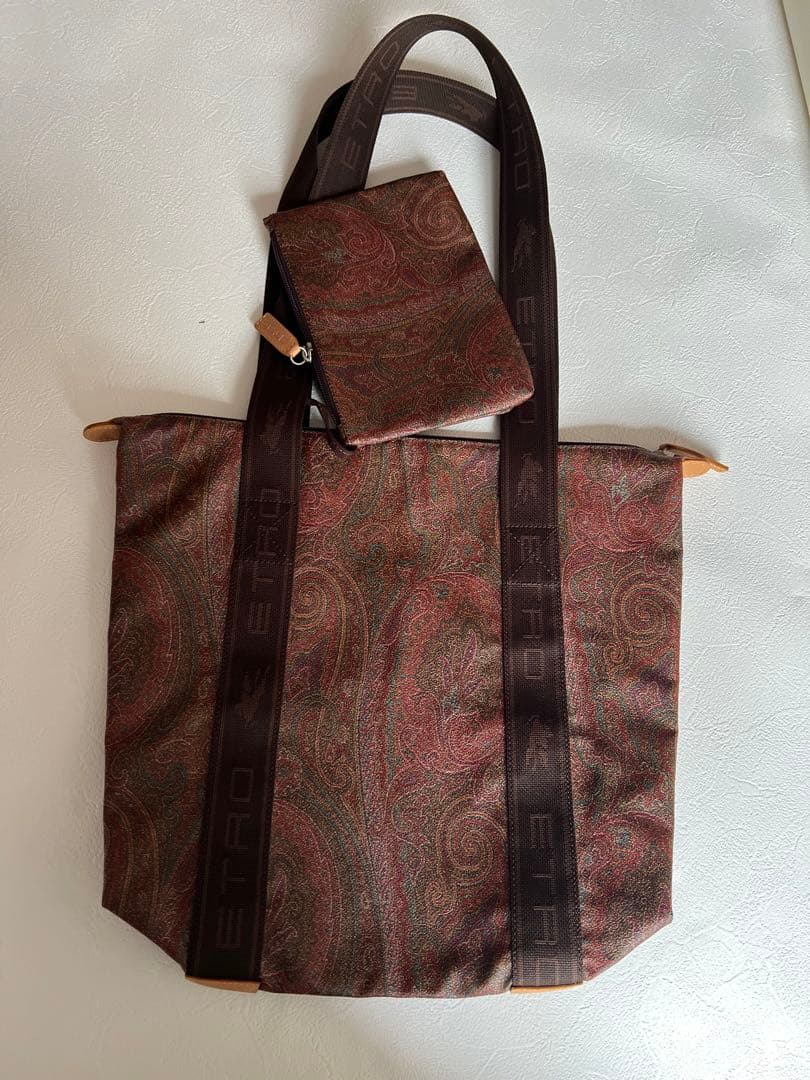 【美品】ETRO エトロ ペイズリー柄 ハンドバッグ（内ポーチ付き）
