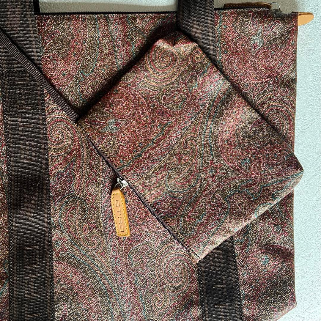 【美品】ETRO エトロ ペイズリー柄 ハンドバッグ（内ポーチ付き）