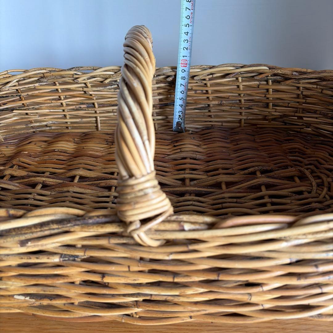 ウィッカー製オーバルバスケット