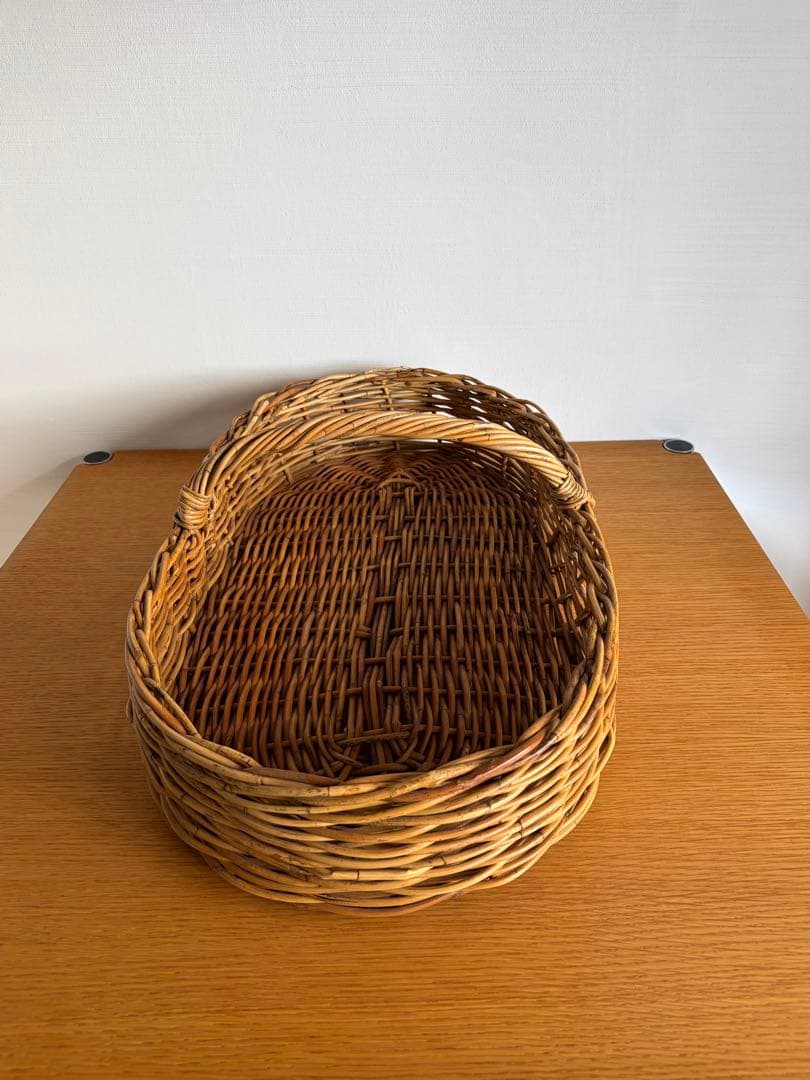ウィッカー製オーバルバスケット