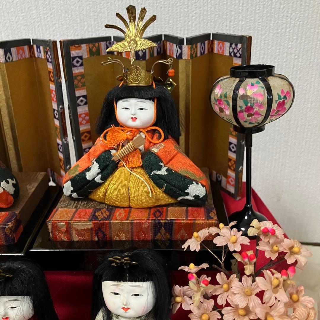 木目込み 雛人形 十五人段飾り 昭和レトロ 訳あり ひな飾り木目込み