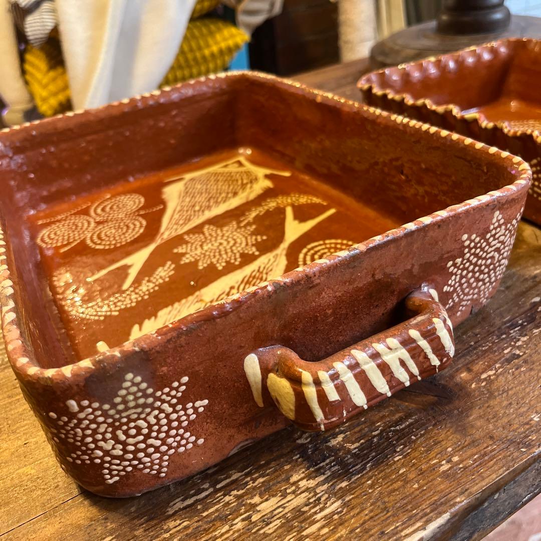 イギリス　スリップウェア　大皿　アンティーク