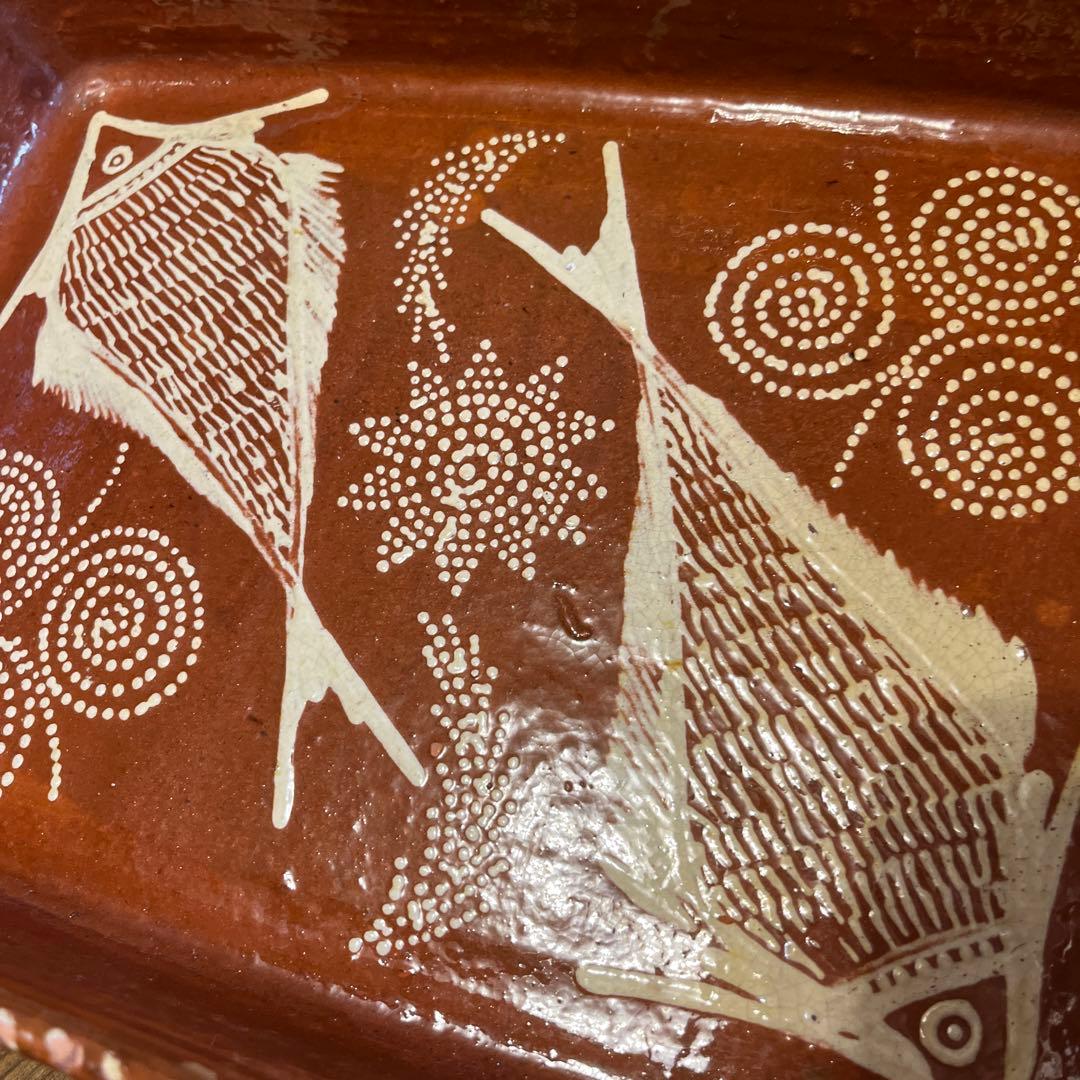 イギリス　スリップウェア　大皿　アンティーク