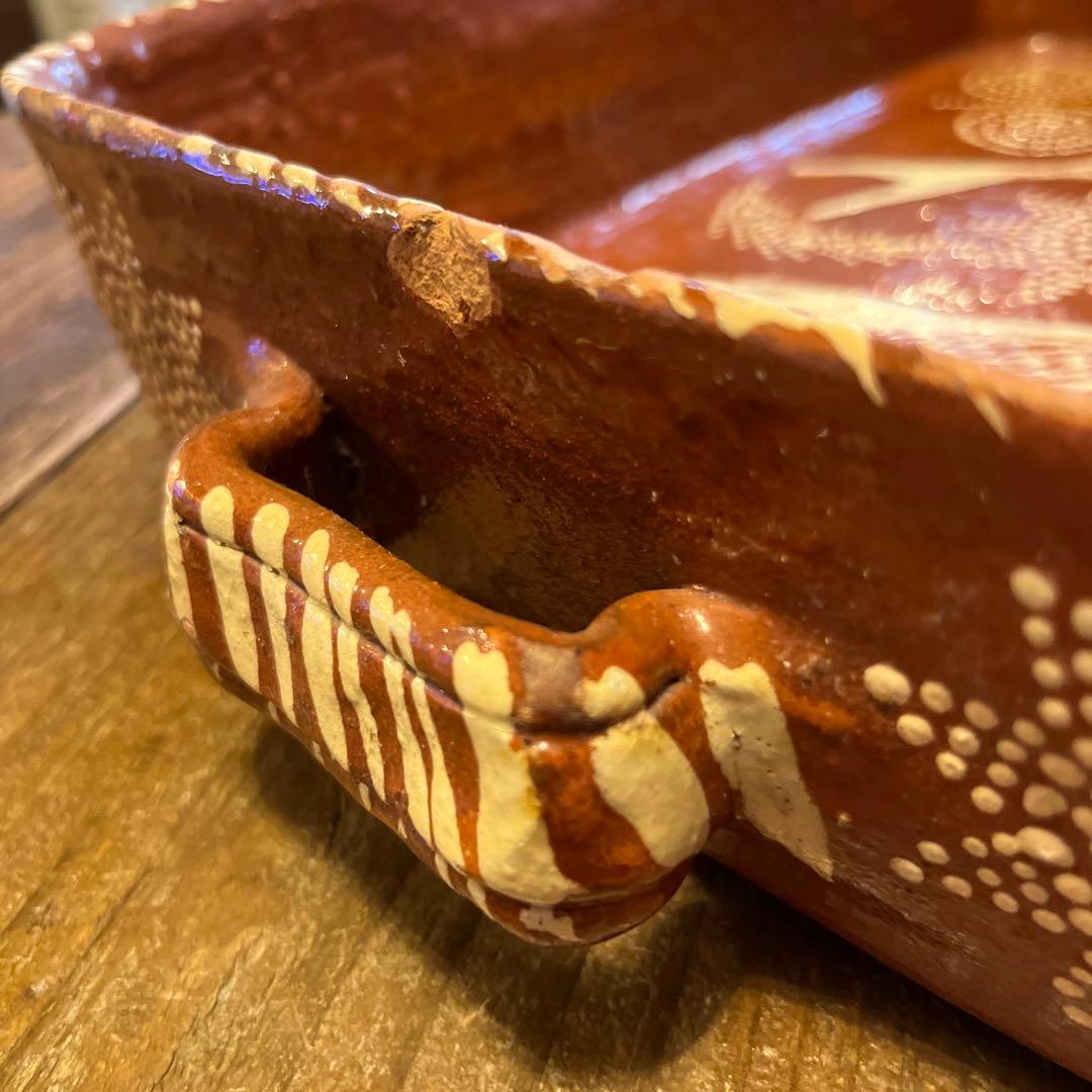 イギリス　スリップウェア　大皿　アンティーク