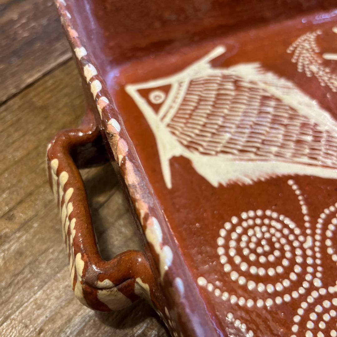 イギリス　スリップウェア　大皿　アンティーク