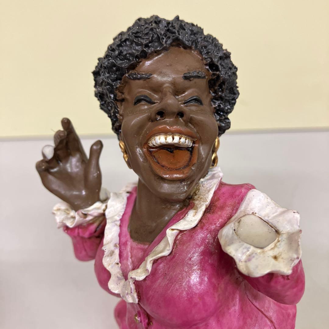 E-4 黒人ジャズバンド フィギュア 6体セット 楽器付き 置物 陽気な音楽隊