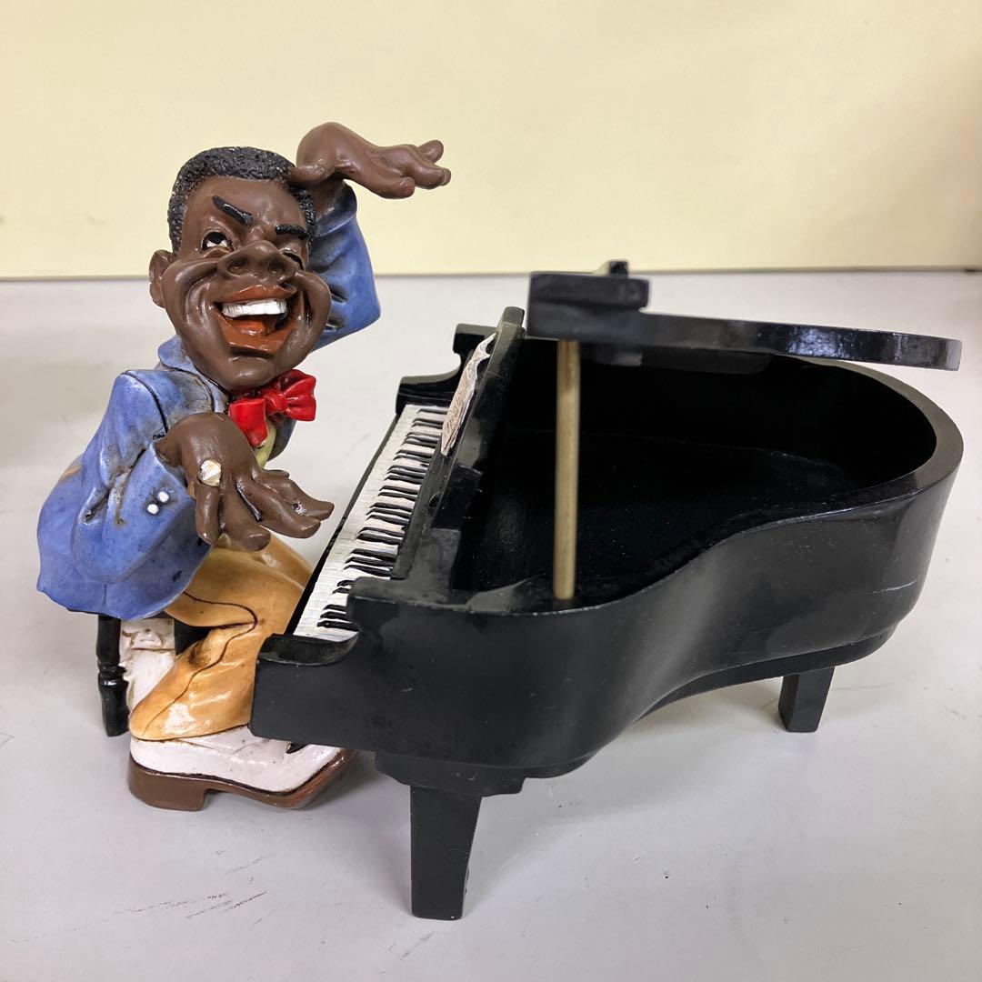 E-4 黒人ジャズバンド フィギュア 6体セット 楽器付き 置物 陽気な音楽隊