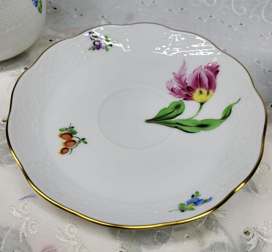 美品✨ヘレンド バコニーの春 ピンクのチューリップ カップ、シュガー2点