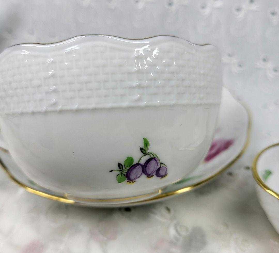 美品✨ヘレンド バコニーの春 ピンクのチューリップ カップ、シュガー2点