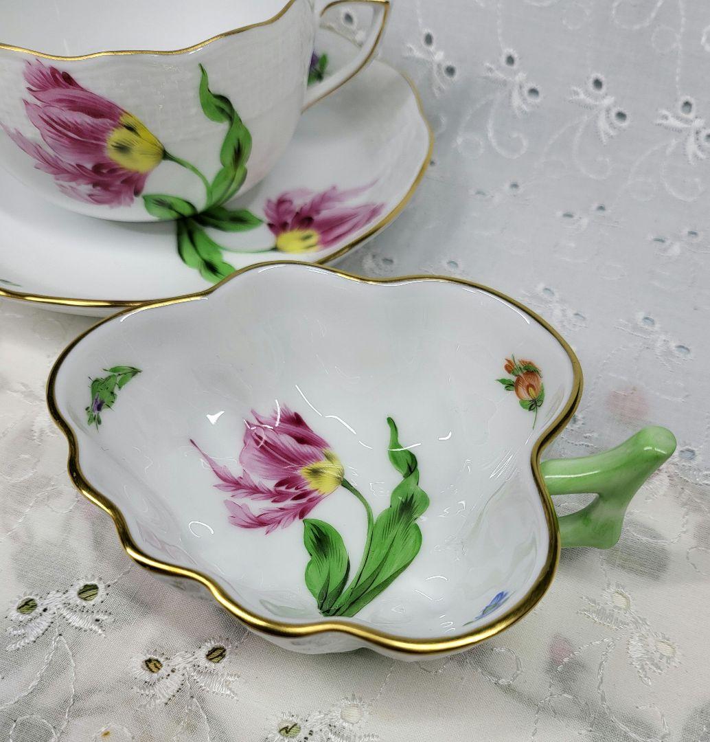 美品✨ヘレンド バコニーの春 ピンクのチューリップ カップ、シュガー2点