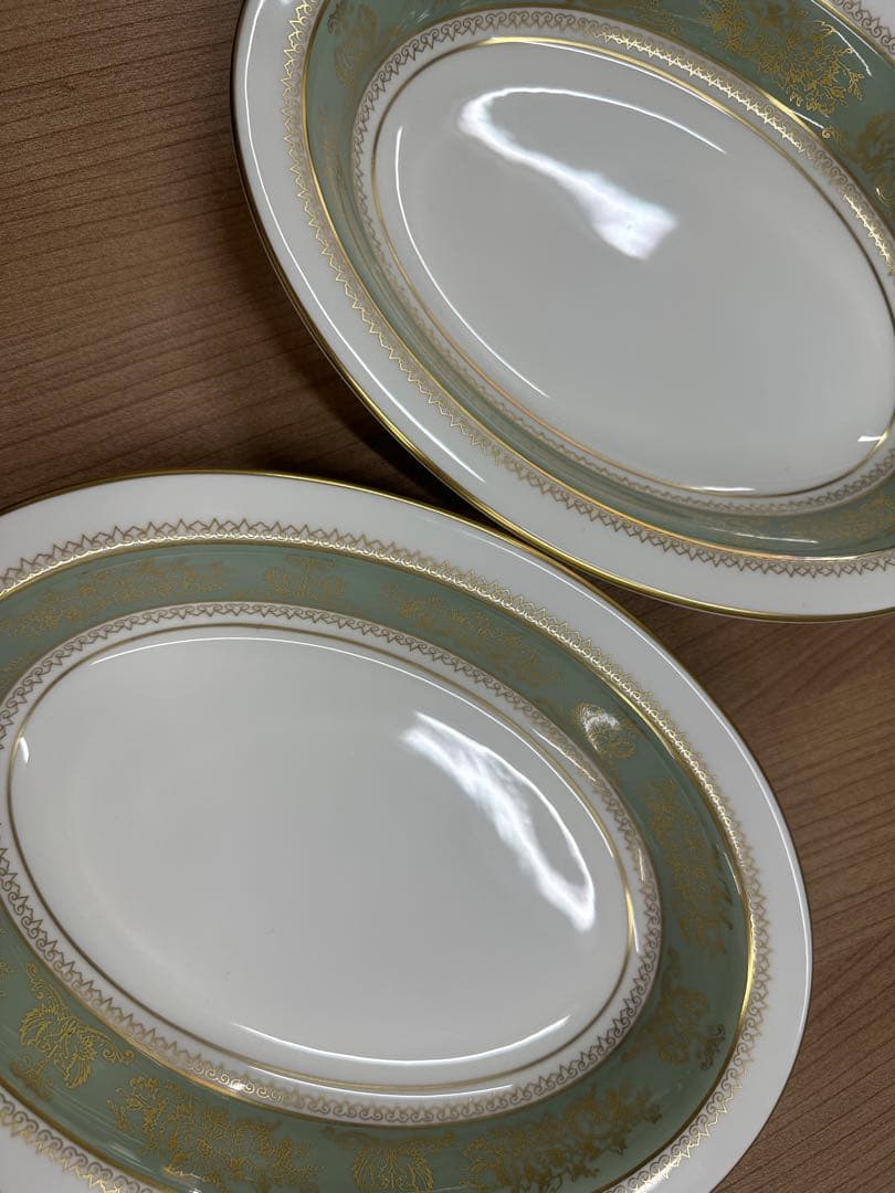 美品　ウェッジウッド　コロンビア　セージグリーン　カレー皿　深皿　２枚セット
