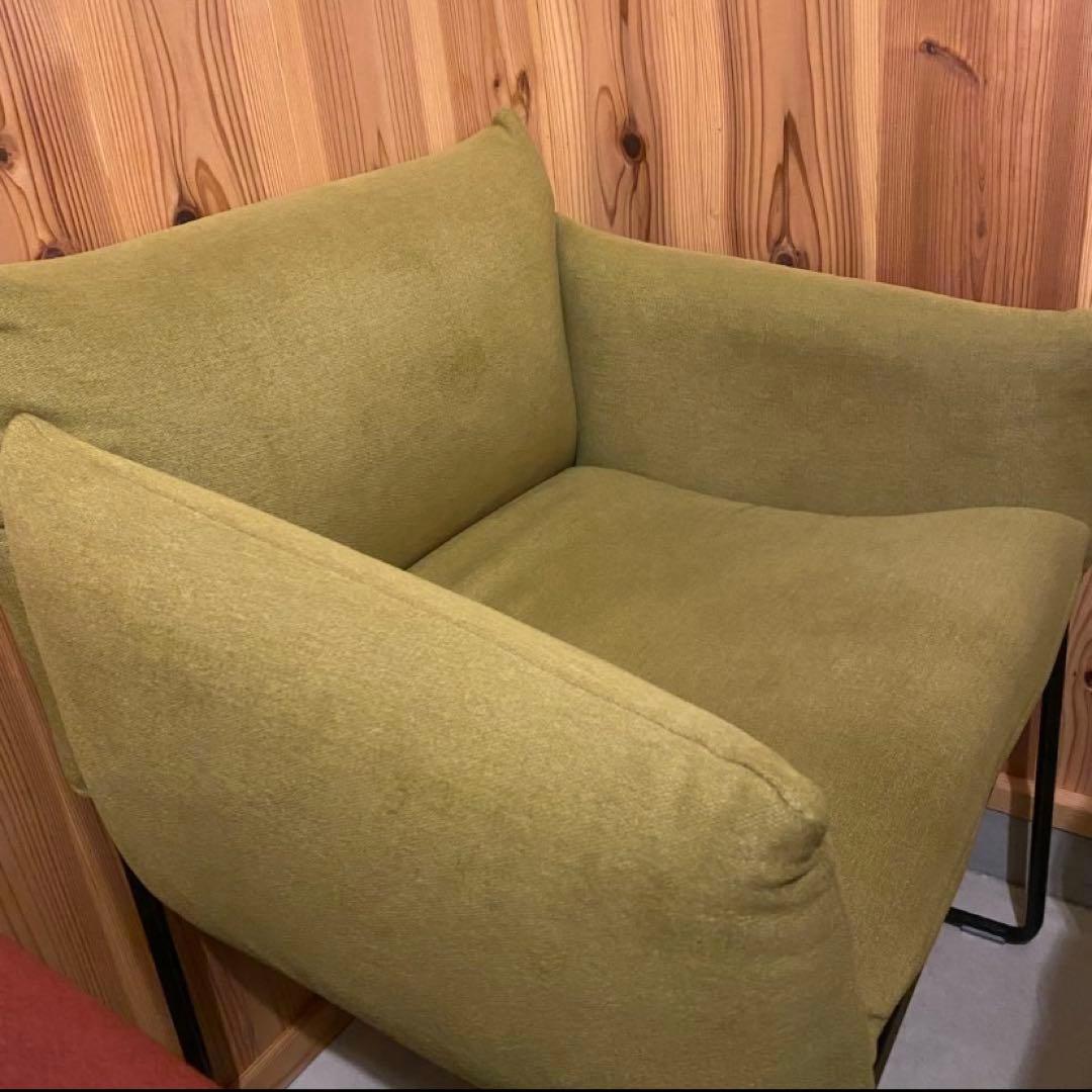 DOMENICA 1人掛けソファ ダークブルー・オリーブグリーン　2脚セット