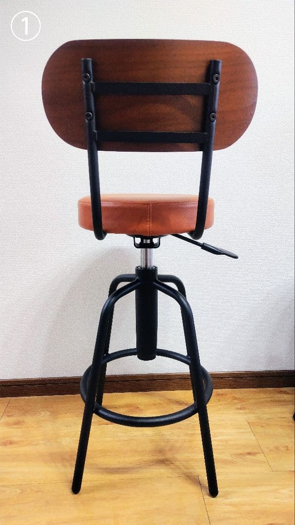 週末セール！限定カラー昇降式カウンターチェアタムチェア2脚セットキャメルブラウン