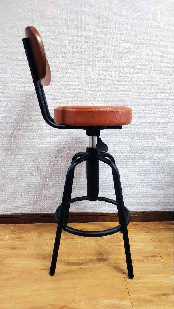 週末セール！限定カラー昇降式カウンターチェアタムチェア2脚セットキャメルブラウン