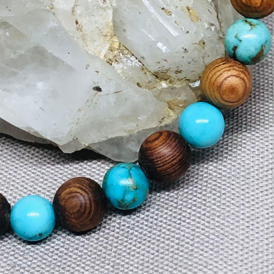 ターコイズ&屋久杉玉ブレスレット