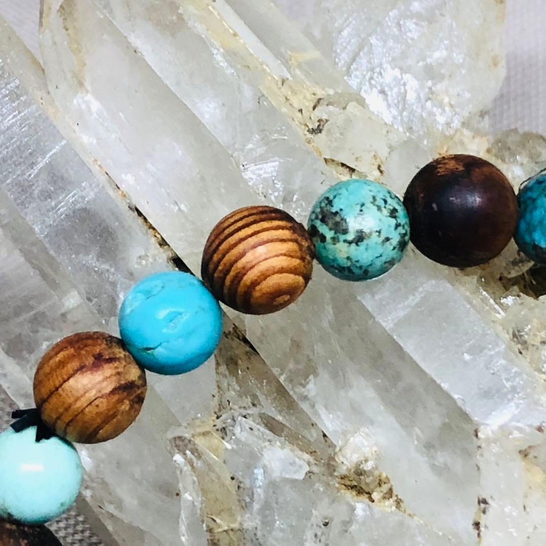 ターコイズ&屋久杉玉ブレスレット