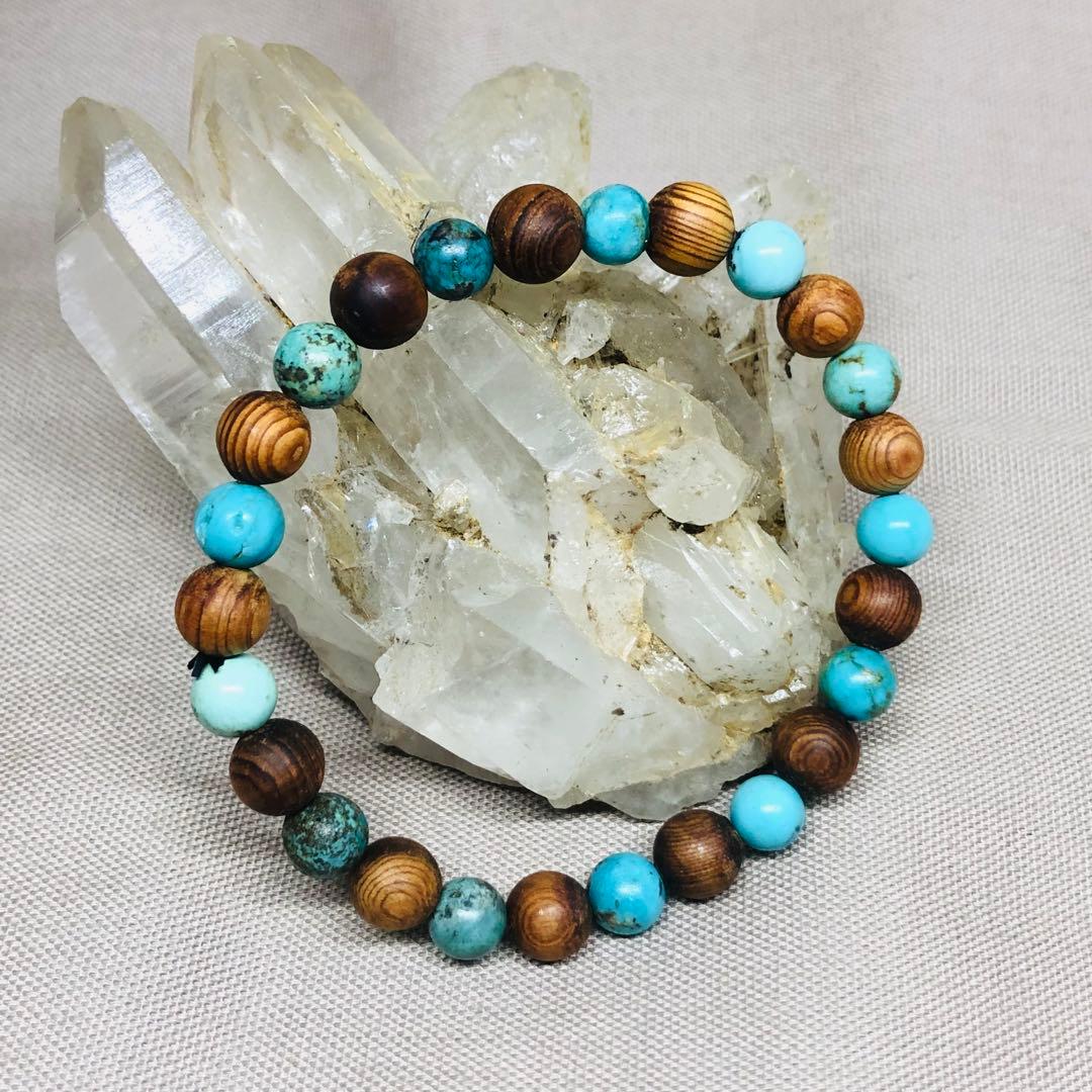 ターコイズ&屋久杉玉ブレスレット
