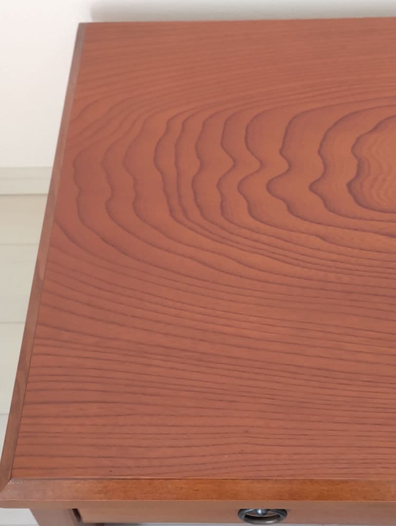 光製作所（hikari）文机 欅ケヤキ杢 片袖机 和室 座机 引き出し付き