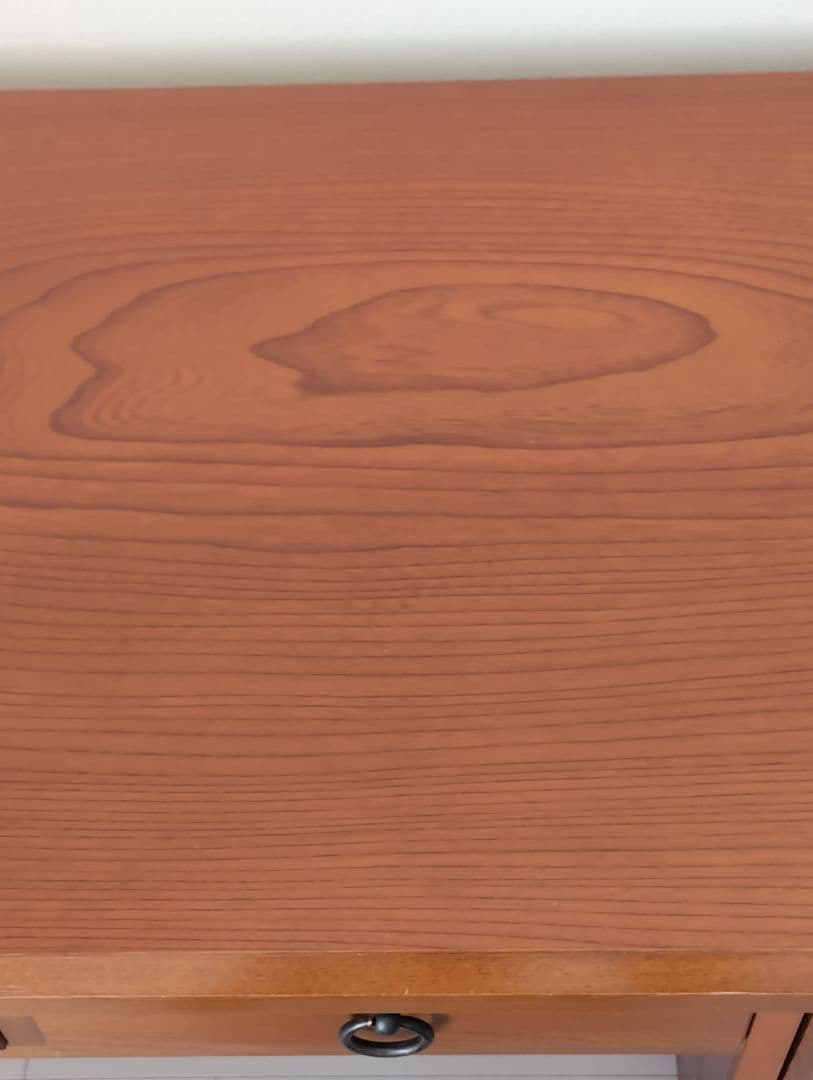 光製作所（hikari）文机 欅ケヤキ杢 片袖机 和室 座机 引き出し付き