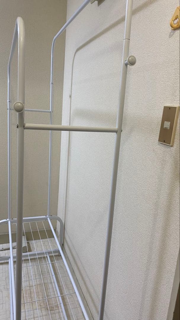 ホワイト スチールラック 2段式 約80cm