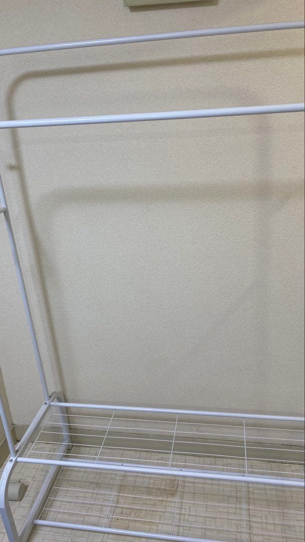 ホワイト スチールラック 2段式 約80cm