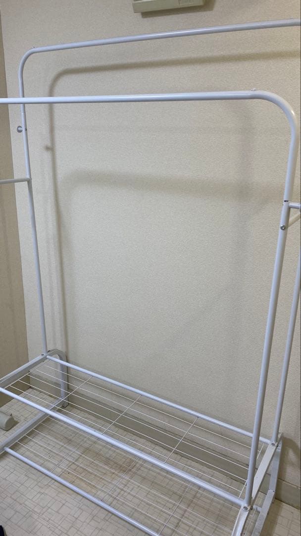 ホワイト スチールラック 2段式 約80cm