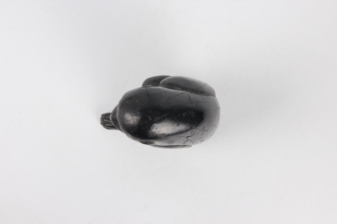 室町時代 木彫 猿置物 黒檀　硬木 在銘有 花押付　日本彫刻 FF01-01